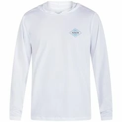 Hurley Mens Diamond Lock Hybrid UPF+ Hooded Long Sleeve Surf T Shirt