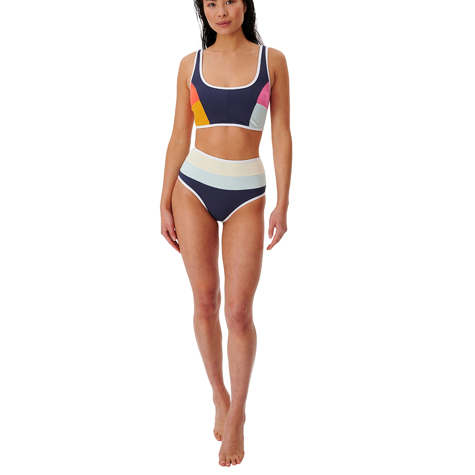 Rip Curl Womens Heat Wave Good Coverage High Rise Bikini Bottoms - Image 4