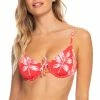 Roxy Womens Seaside Tropics Underwire Smocked Bikini Top
