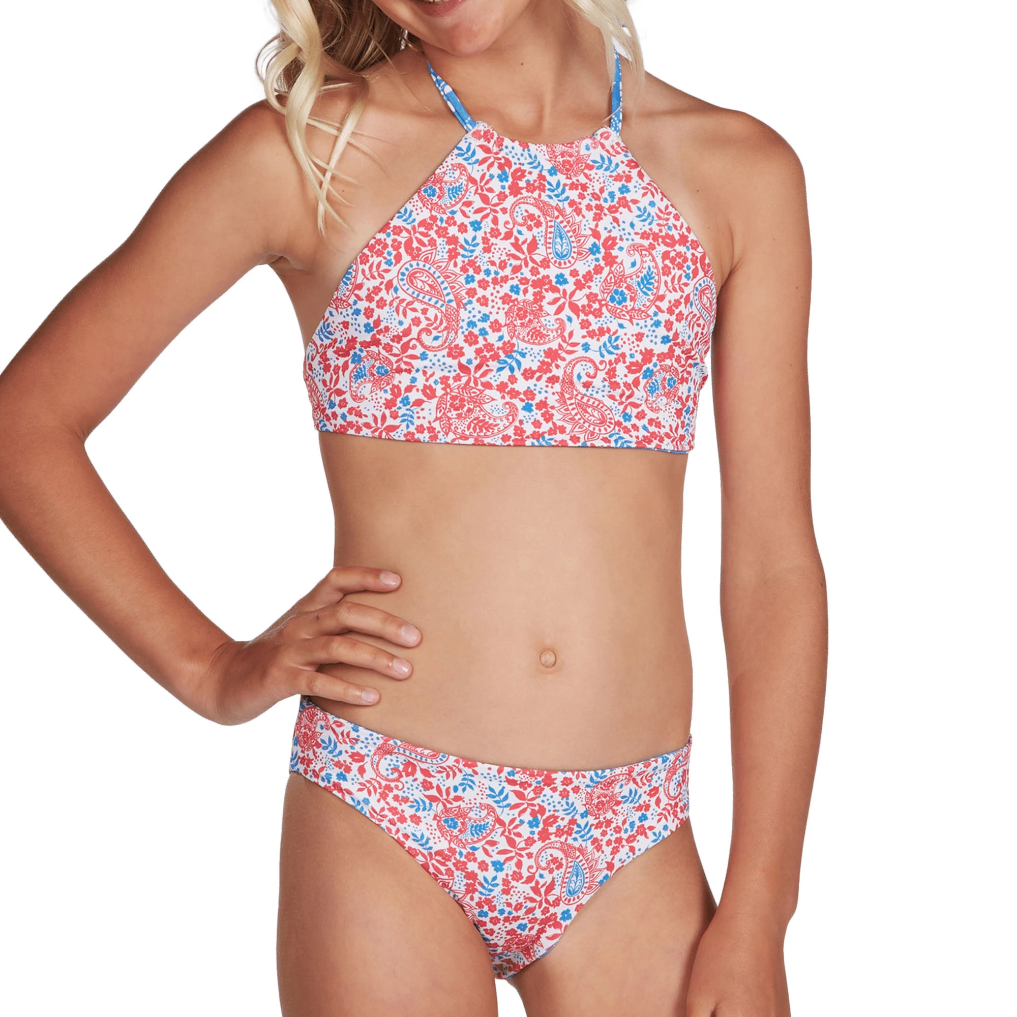 Billabong Girls Ready For Fun High Neck Reversible Bikini Set