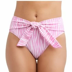 BCBG Generation Women's Wild Thing Tie Front High Waist Bikini Bottoms