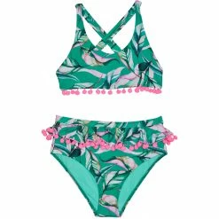 Beach Lingo Girls Go-Go Lily Ruffle Bra And High Waist Bikini Set