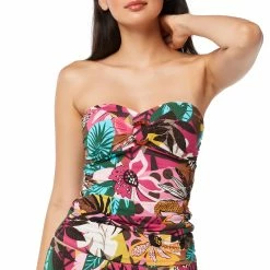 Bleu Rod Beattie Womens Draped Bandeau Tankini Top