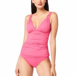 Bleu Rod Beattie Womens Surplice Shirred Tankini Top