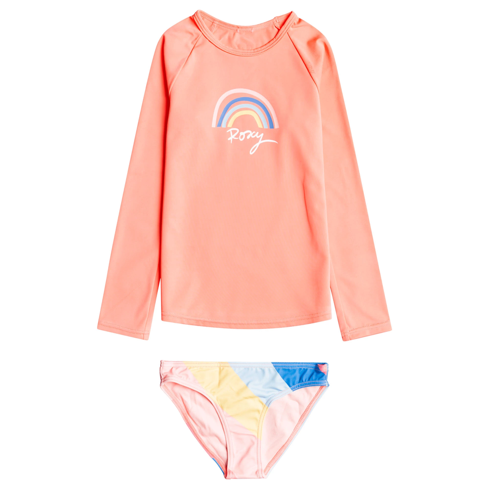 ROXY Girls Touch Of Rainbow Long Sleeve UPF 50 Rashguard Set