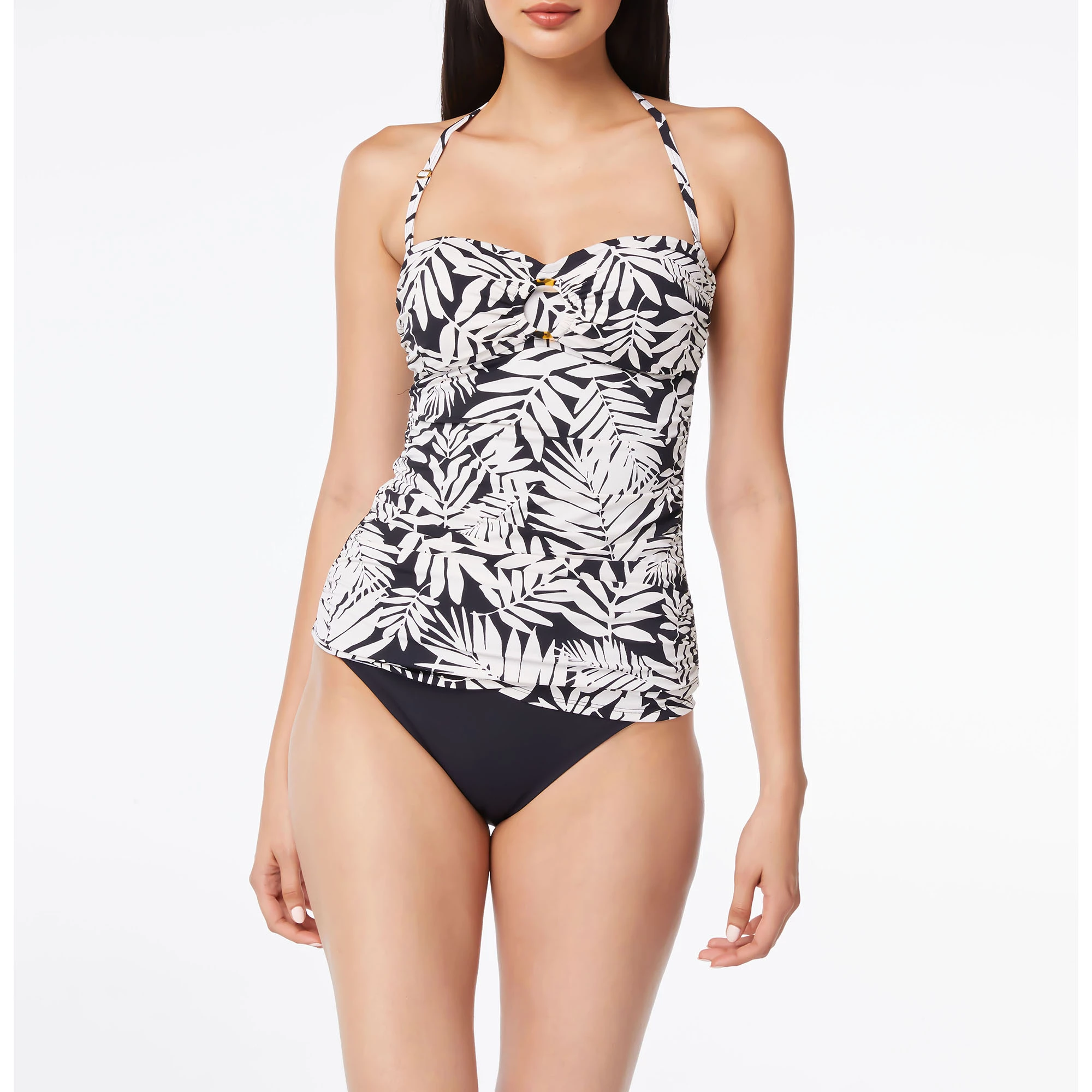 Bleu Rod Beattie Womens Draped Ring Front Bandeau Tankini Top - Image 6