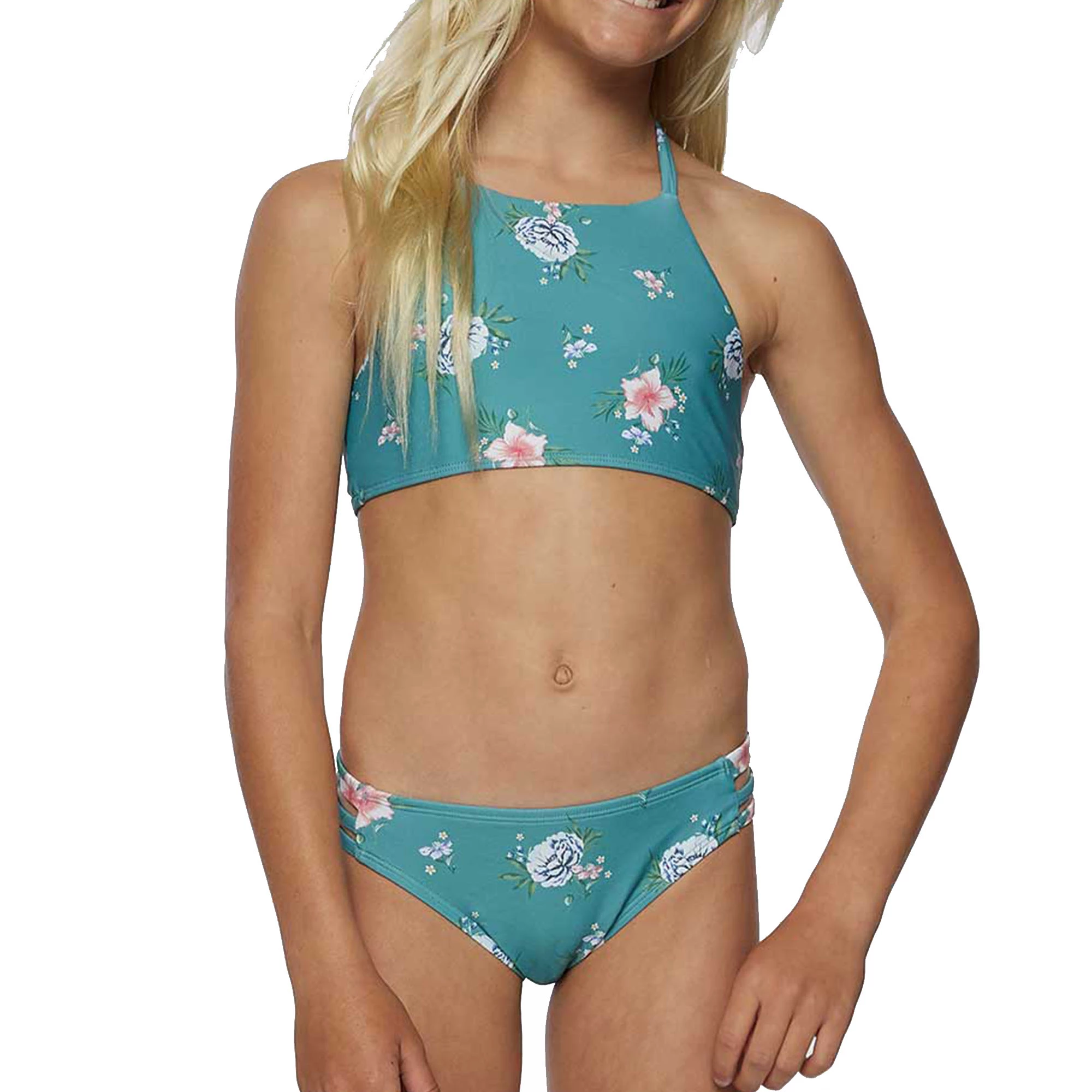 O'Neill ONeill Girls Chan Floral Braided Hi-Neck Swim Set