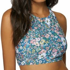 O'Neill ONeill Womens Eliza Ditsy Sunzal Racer Back Crop Swim Top