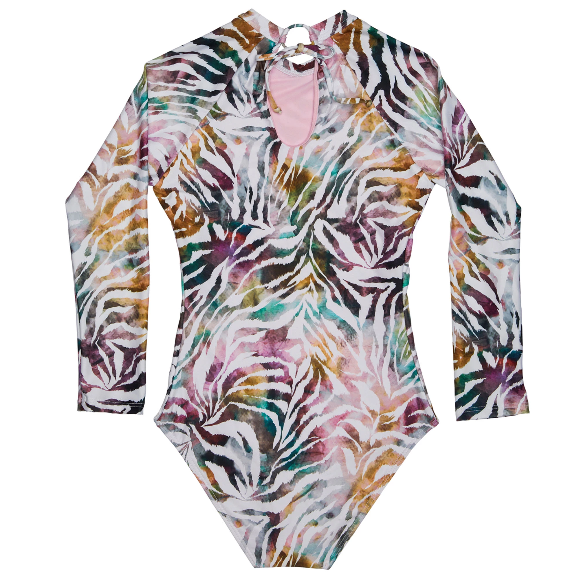 Beach Lingo Girls Animalia Long Sleeve Rashguard One Piece Swimsuit - Image 2