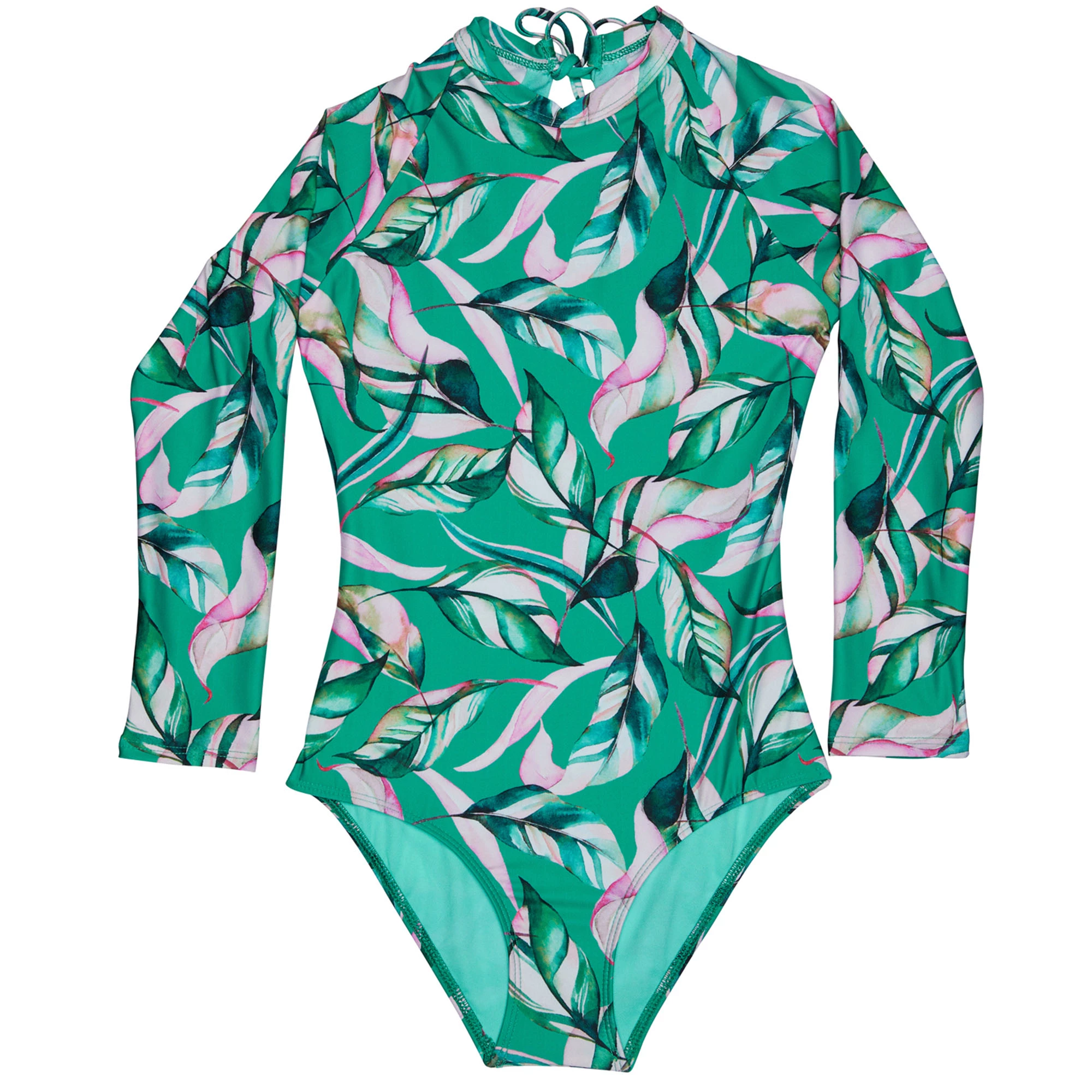 Beach Lingo Girls Go-Go Lily Long Sleeve Rashguard One Piece Swimsuit