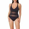 Bleu Rod Beattie Womens V Neck Cross Back One Piece Swimsuit