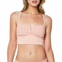 Sanctuary Womens V Wire Crop Racer Back Bikini Top