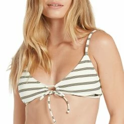 Volcom Womens Lining Up V Neck Bikini Top