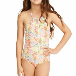 Billabong Girls Windsong One Piece High-Neck One Piece Swimsuit