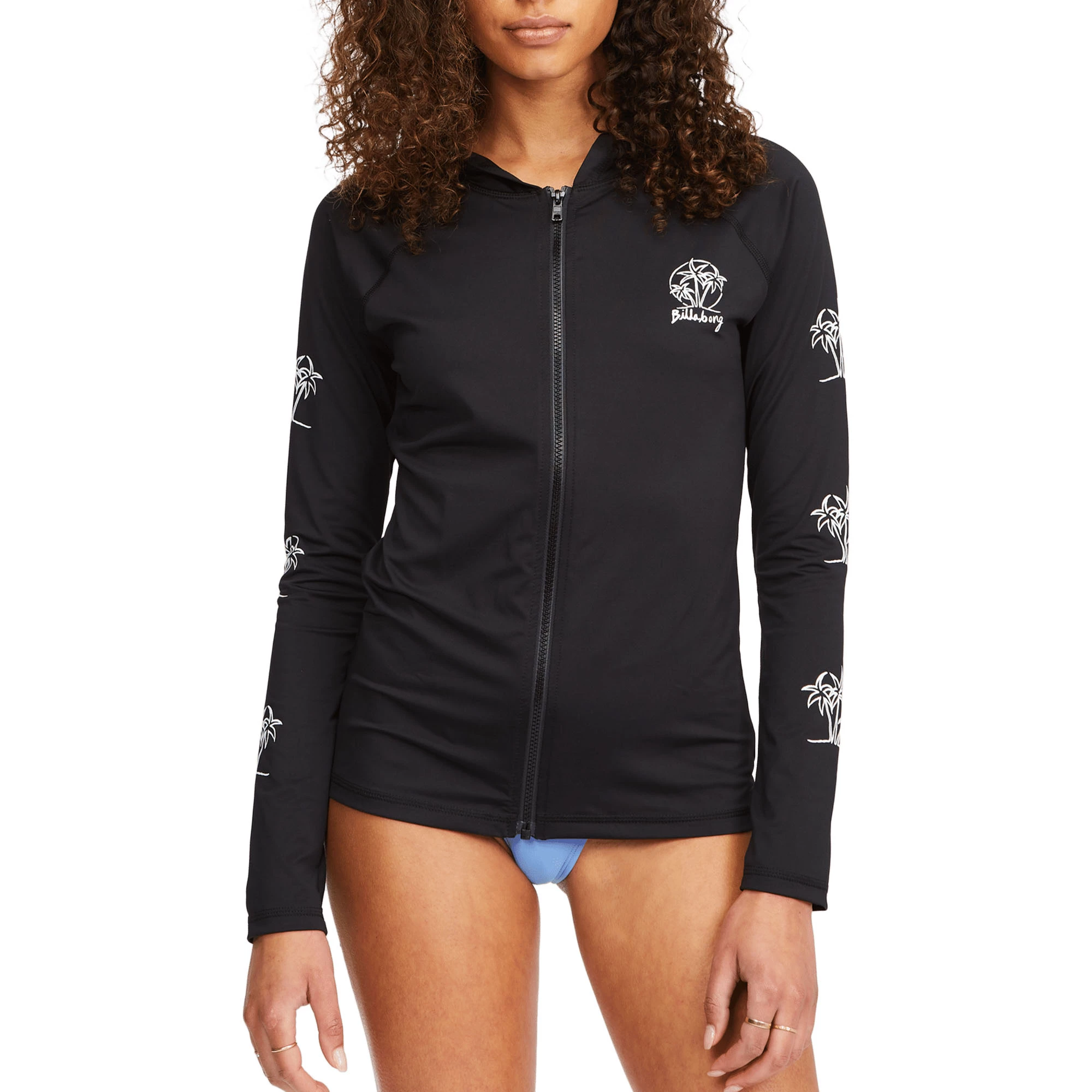 Billabong Womens Core Surfdaze Long Sleeve Zip Front Hooded Rashguard