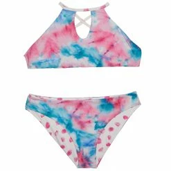Splendid Girls Twist Of Fate Reversible High Neck Swimsuit Set
