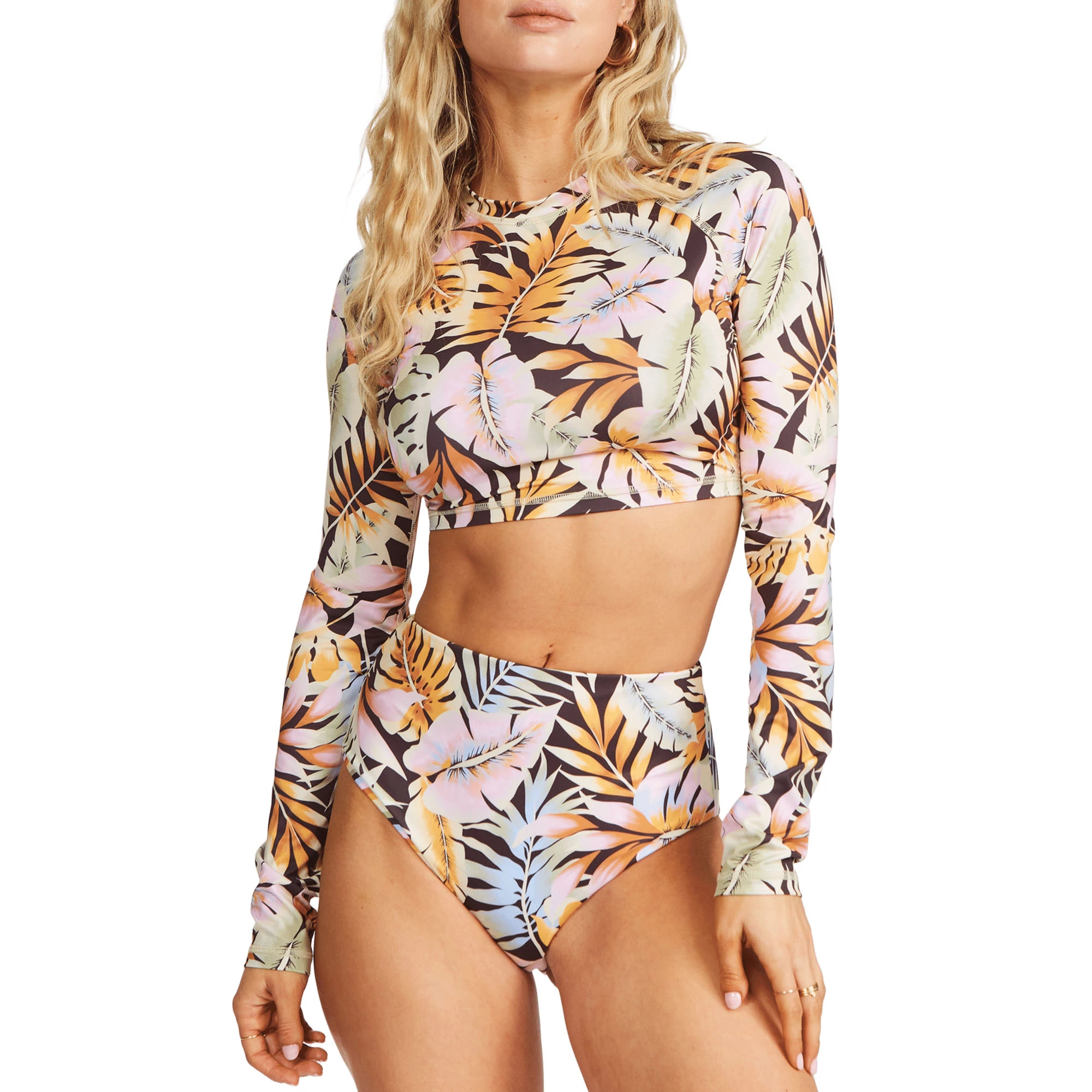 Billabong Womens Postcards From Paradise Cropped Long Sleeve Rashguard