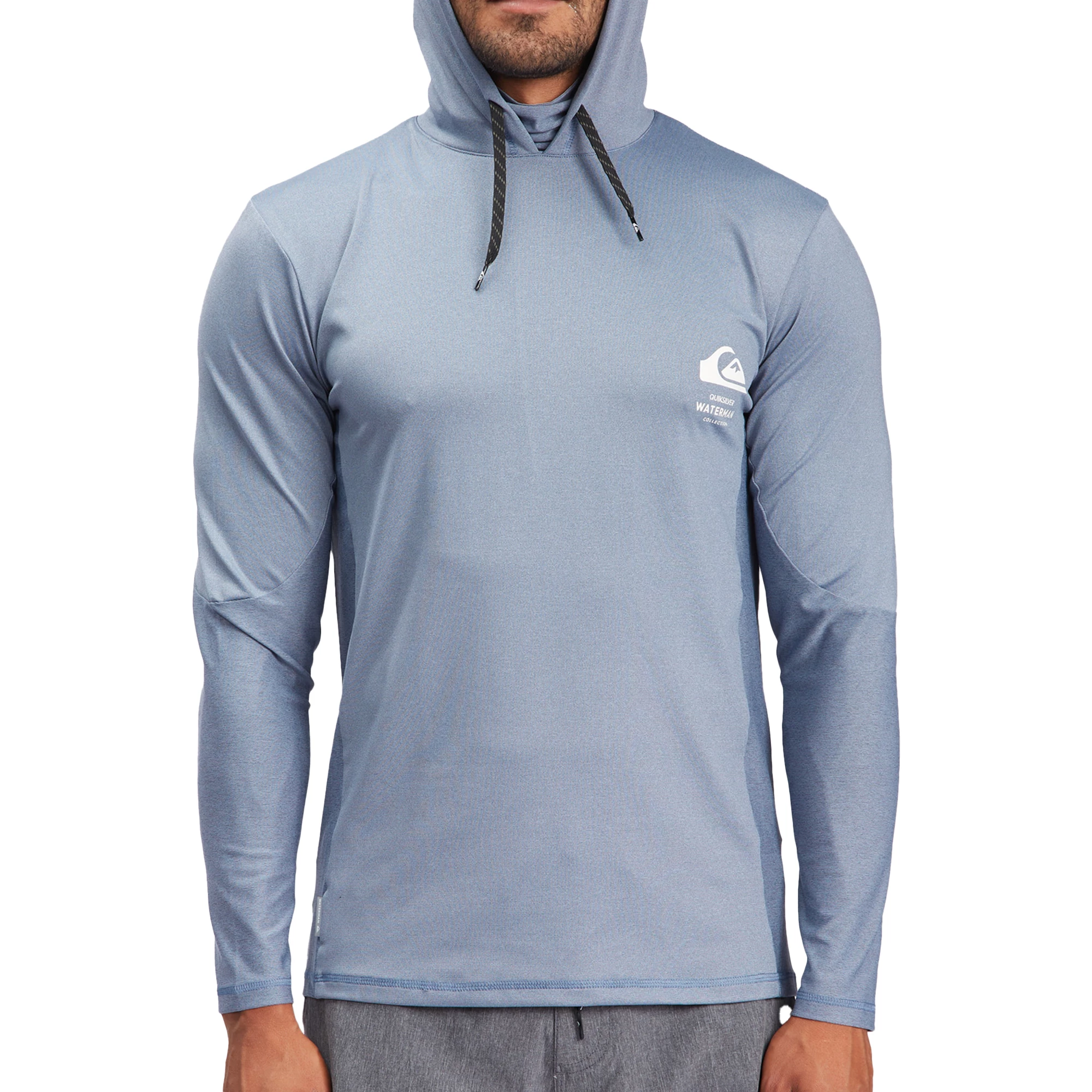 Quiksilver Mens Angler Hooded Long Sleeve Surf T Shirt