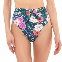 Jessica Simpson Women's Gardenia Paradise High Waisted Tie Swim Bottom